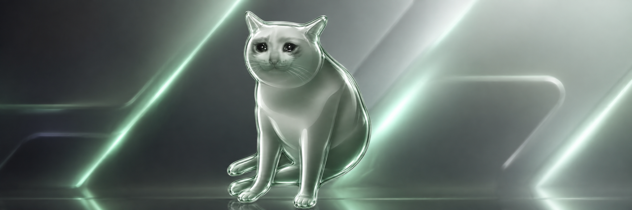 PONSCAT silver cat banner